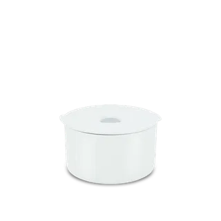 Hộp dưỡng sinh tròn đựng thực phẩm sứ Minh Long 15 cm + nắp (K) - Dưỡng Sinh - Trắng