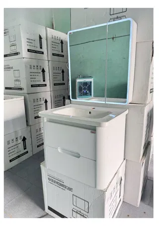 Bộ Tủ Lavabo PVC Cao Cấp 9005 (Trắng) 6 Tấc