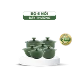 Combo 6 nồi dưỡng sinh sứ Minh Long Healthycook (0.35/0.4/2 0.55/ 2 0.85)