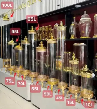 Bình thủy tinh ngâm rượu 50 lít trụ hoàng gia
