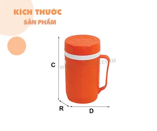 Ca Giữ Nhiệt Thể Thao - 0.75L nhựa Tý Liên No.1021