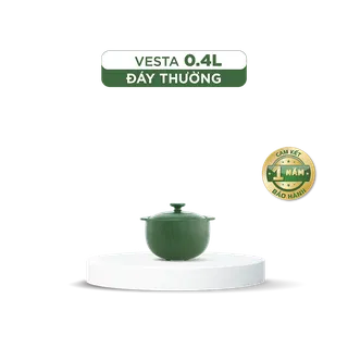 Nồi dưỡng sinh sứ Minh Long Healthycook Vesta (Nồi tròn cao) 0.4 L + nắp