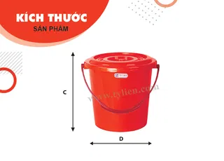 Xô 12L (loại 2) - nắp nhựa Tý Liên No.0206