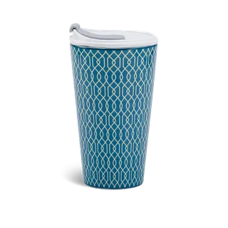 Ly sứ dưỡng sinh sứ Minh Long 0.48 L (K1) + nắp ống hút - Indigo (LTA)