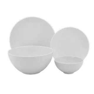 Bộ đồ ăn sứ Minh Long 09 sản phẩm - Timeless - Trắng
