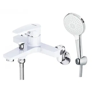 Vòi Hoa Sen CAESAR S393CW Màu Trắng Tay Sen Massage Nóng Lạnh