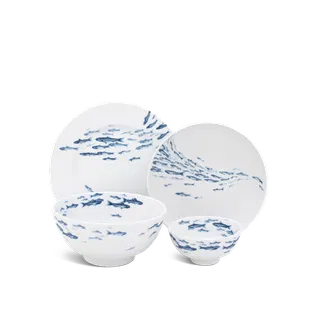 Bộ đồ ăn sứ Minh Long 10 sản phẩm - Jasmine - Cá Cơm Sương Mờ