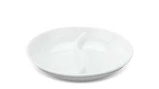 Chén chấm sứ Minh Long 2 ngăn - Jasmine - Trắng