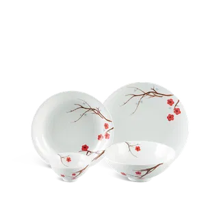 Bộ đồ ăn sứ Minh Long 09 sản phẩm - Daisy - Hồng Mai