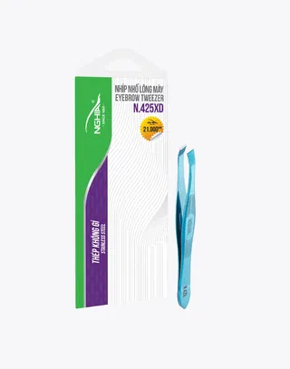 Nhíp nhổ lông mày Kềm Nghĩa N.425 xanh dương