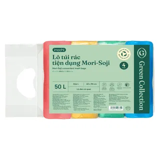 Lô túi rác màu tiện dụng INOCHI Mori-Soji 4 x 50L (size L) Mix XL+XD+Vàng+Đỏ