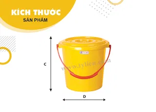 Xô 16L (loại 2) - nắp nhựa Tý Liên No.0208