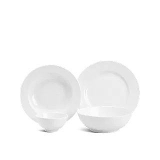 Bộ đồ ăn sứ Minh Long 09 sản phẩm - Jasmine - Trắng