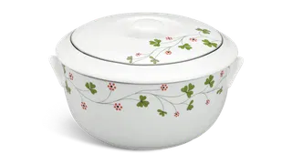 Thố sứ Minh Long 18 cm + nắp - Jasmine - Hoa May Mắn