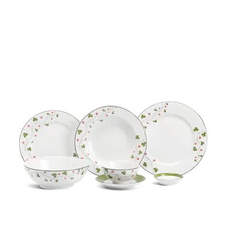 Bộ đồ ăn sứ Minh Long 10 người 36 sản phẩm - Jasmine - Hoa May Mắn