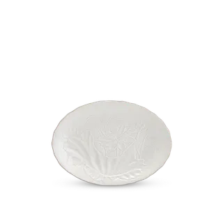 Dĩa oval sứ Minh Long 32 cm - Sen IFP - Chỉ Bạch Kim