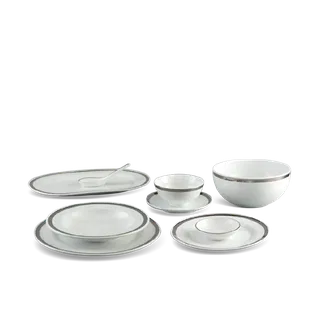 Bộ đồ ăn sứ Minh Long 6 người Âu-Á 45 sản phẩm - Sago - Thiên Tuế