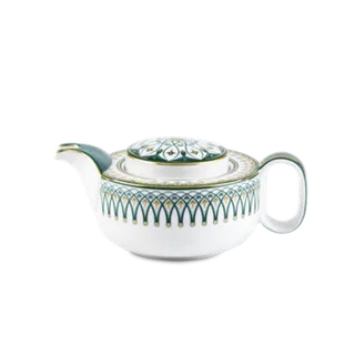 Bình trà sứ Minh Long 0.38 L + nắp - Gastroline - Đồng Tâm Xanh Lá