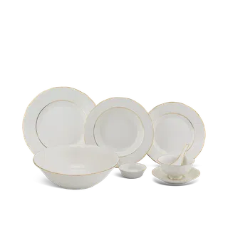 Bộ đồ ăn sứ Minh Long 6 người 32 sản phẩm - Đài Các IFP - Chỉ Vàng