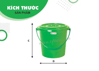 Xô 10L (loại 2) - nắp nhựa Tý Liên No.0205