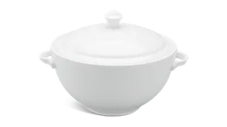 Thố sứ Minh Long 18 cm + nắp - Camellia - Trắng