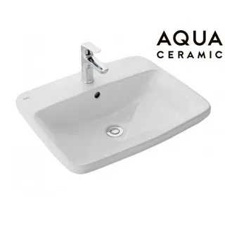 Lavabo chậu rửa mặt INAX AL-2398V bán âm dương vành sứ Aquaceramic (AL2398V)
