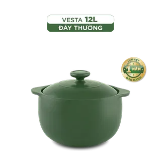 Nồi dưỡng sinh sứ Minh Long Healthycook Vesta (Nồi tròn cao) 12 L + nắp