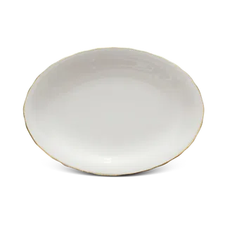 Dĩa oval sứ Minh Long - Mẫu Đơn IFP - Chỉ Vàng