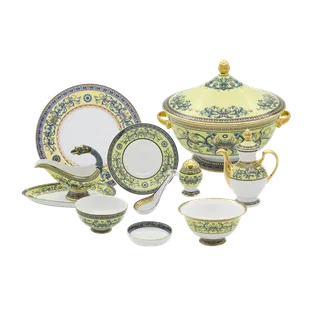 Bộ đồ ăn sứ Minh Long 6 người Âu-Á 82 sản phẩm - Hoàng Cung - Hoàng Liên