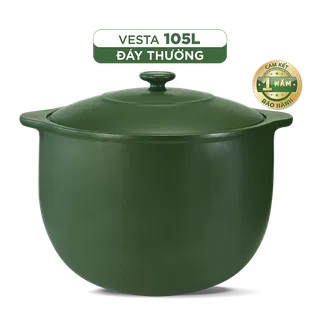 Nồi dưỡng sinh sứ Minh Long Healthycook Vesta (Nồi tròn cao) 105 L + nắp