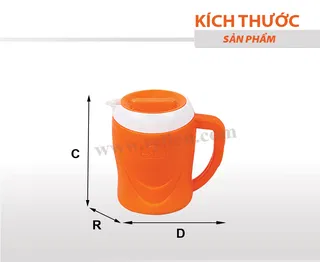 Ca Giữ Nhiệt (loại 2) - 700ml nhựa Tý Liên No.1009