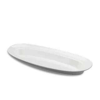 Khay oval vành sâu sứ Minh Long 60 x 24 cm - Misc Assortment Lys - Trắng Ngà