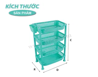 Kệ Lớn 4 Tầng nhựa Tý Liên No.1205-4