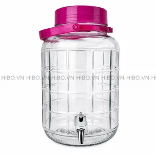 Bình Thủy Tinh 10 Lít Nắp Nhựa Quai Xách Có Vòi