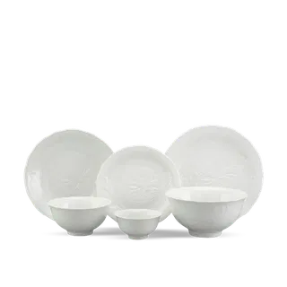 Bộ đồ ăn sứ Minh Long 22 sản phẩm - Sen IFP - Trắng Ngà