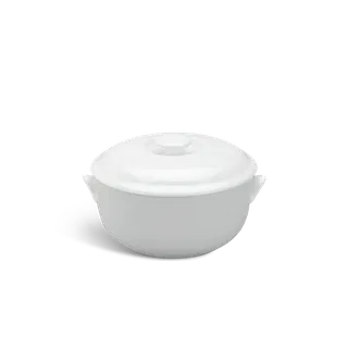 Thố + nắp sứ Minh Long - Jasmine - Trắng