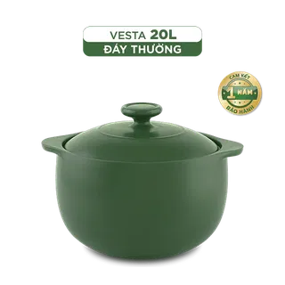 Nồi dưỡng sinh sứ Minh Long Healthycook Vesta (Nồi tròn cao) 20 L + nắp