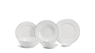 Bộ đồ ăn sứ Minh Long 10 người 36 sản phẩm - Jasmine - Chỉ Xanh Lá (check)