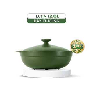 Chảo dưỡng sinh sứ Minh Long Healthycook Luna (Chảo xào) 12 L + nắp