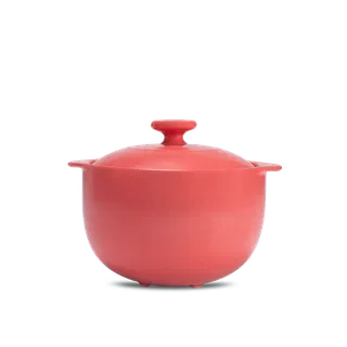 Nồi dưỡng sinh Vesta sứ Minh Long(Nồi tròn cao) 1.2 L + nắp (CK) - Màu Đỏ 2