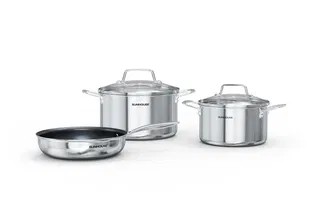 Bộ nồi chảo Inox liền đáy Sunhouse Healthy SHG811