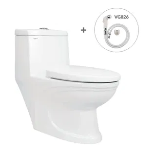 Bồn cầu 1 khối Viglacera V39M xả xoáy tặng kèm xịt vệ sinh VG826