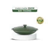 Chảo chiên dưỡng sinh sứ Minh Long Healthycook 35 cm + nắp