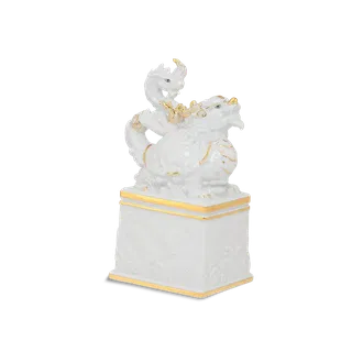 Tượng Rắn Bảo Hợp Thái Hòa sứ Minh Long 17 cm - Trắng