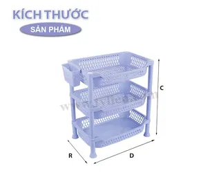 Kệ Trung 3 Tầng nhựa Tý Liên No.1204-3