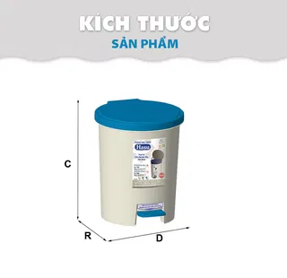 Thùng Rác Tròn Hasu Lớn nhựa Tý Liên No.1326