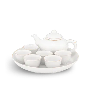 Bộ trà sứ Minh Long 0.35 L - Misc Assortment IFP - Chỉ Vàng