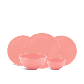 Bộ đồ ăn sứ Minh Long 17 sản phẩm - Timeless - Màu Hồng 2