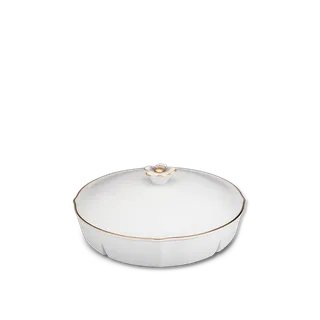 Khay mứt sứ Minh Long 5 ngăn - Viền Chỉ vàng