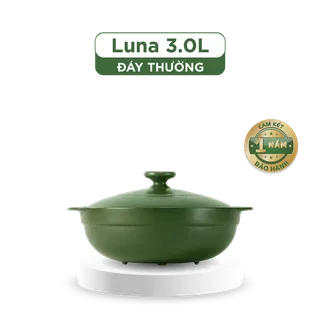 Nồi dưỡng sinh sứ Minh Long Healthycook Luna (Nồi cạn) 3.0 L + nắp (CK) (bếp từ)